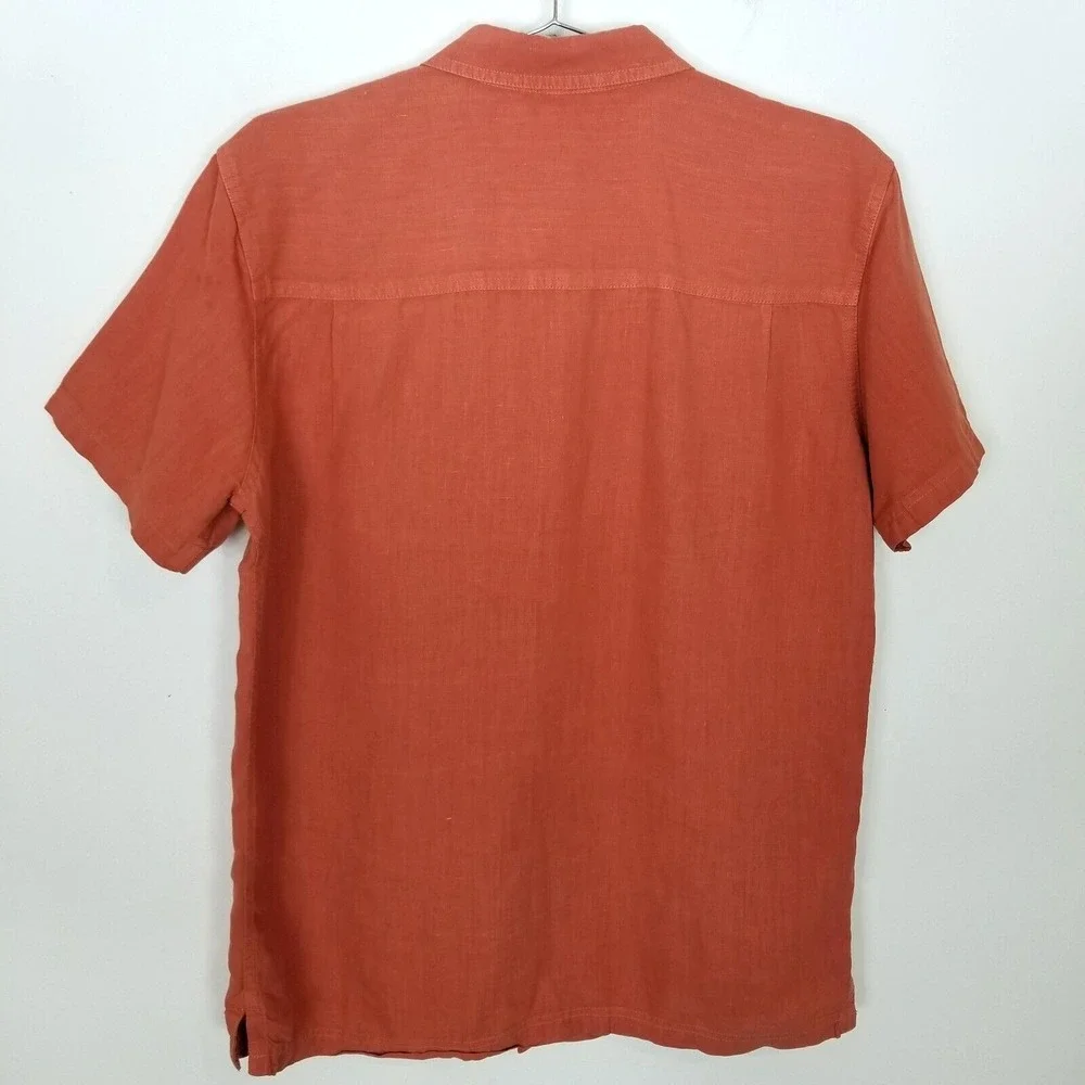 Gramicci Men Short Sleeve Button Down Shirt Sz M Burned Orange Short Sleeve - Picture 4 of 7